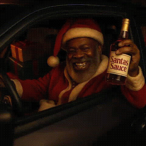 Santa on delivery route