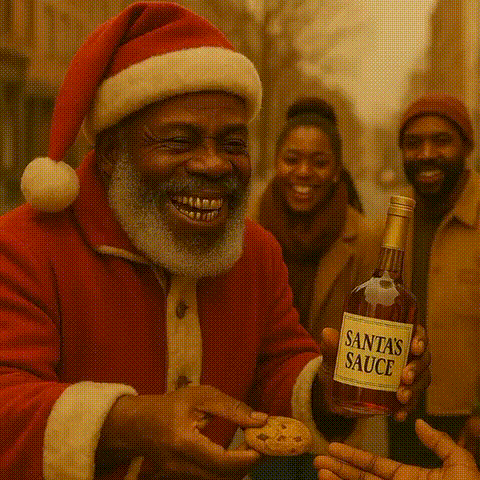 Santa eating cookies